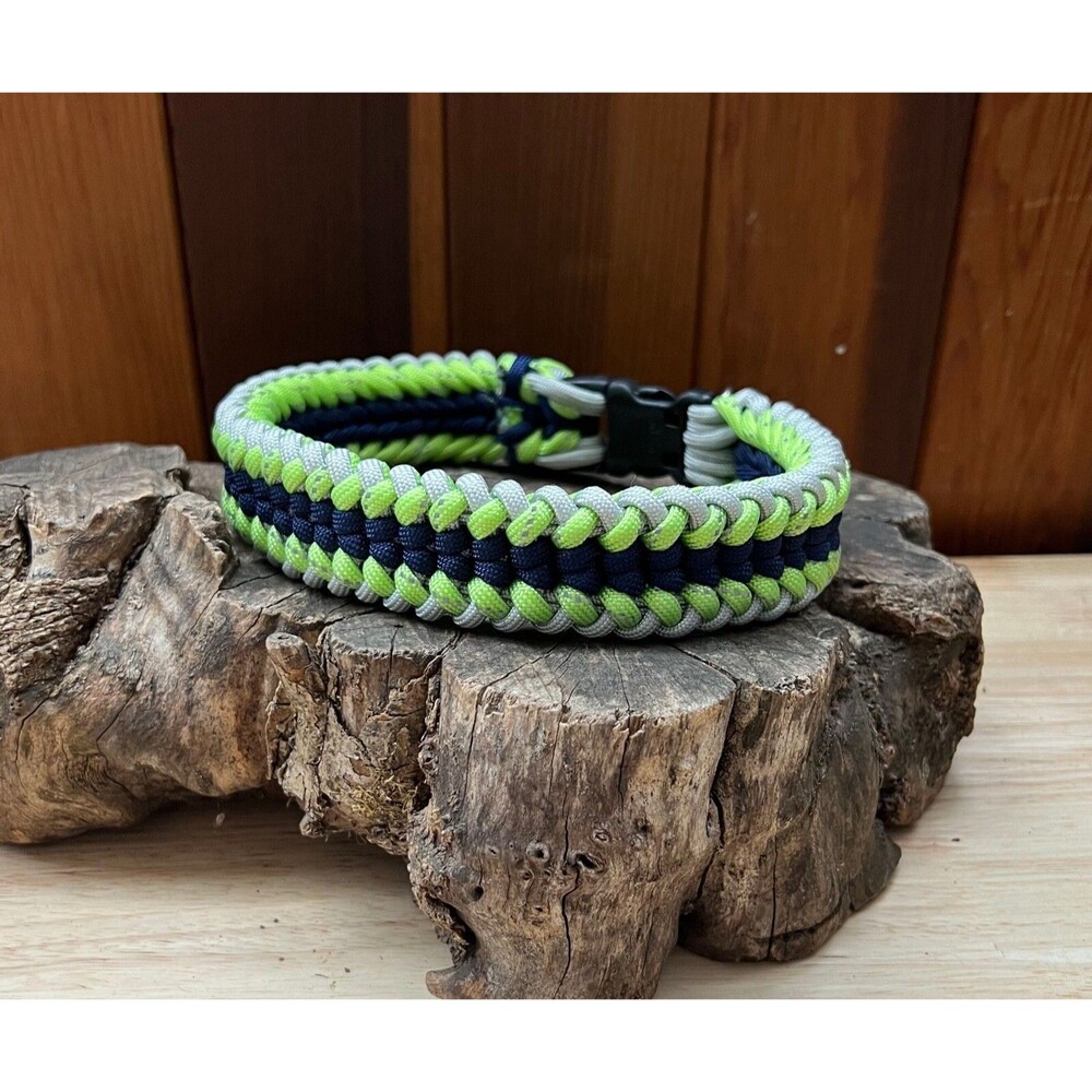 Fits 14.5 in. Neck Size, Quick Release Paracord Dog Collar HANDMADE NEW